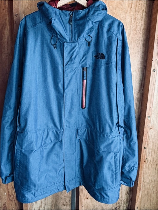 The North Face Other - The North Face Men’s Blue HYVENT Hooded Raincoat & Red Zipper Accent Size XL